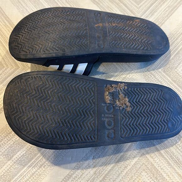 Adidas Men's Black & White Adilette Shower Slides - Picture 6 of 7